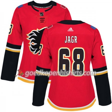 Calgary Flames Jaromir Jagr 68 Adidas 2017-2018 Rood Authentic Shirt - Dames